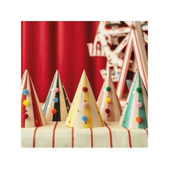 Party Deco Feesthoedjes Met Pompoms 6st