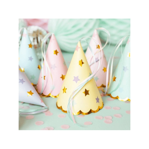 Party Deco Feesthoedjes Sterretjes 6st