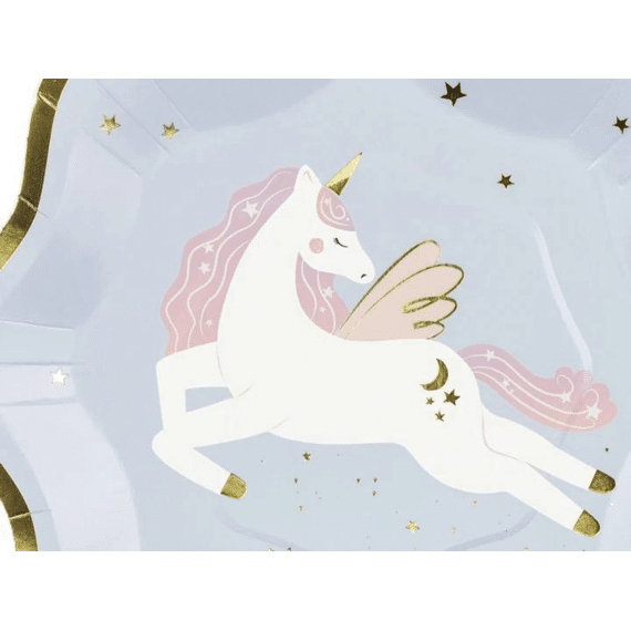 Party Deco Borden Unicorn 6st 18cm