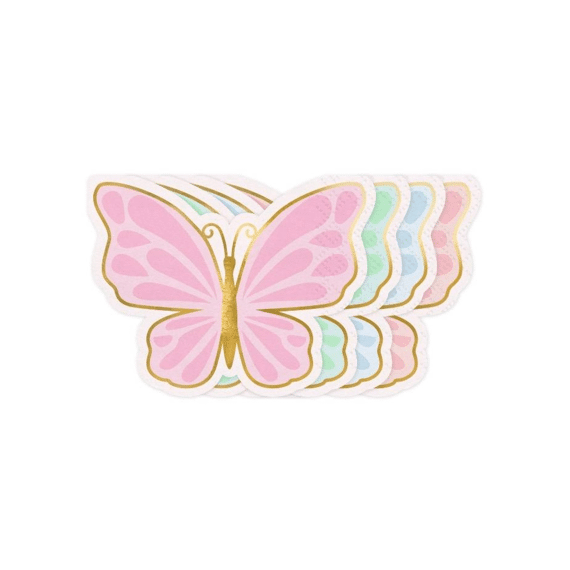 Party Deco Servetten Vlinder 12st 16x12cm