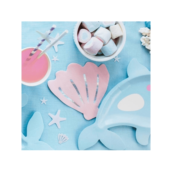 Party Deco Servetten Schelp 20st 13x12.5cm