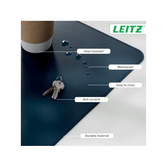 Leitz Bureau-onderlegger Lederlook 40x80cm Donkerblauw