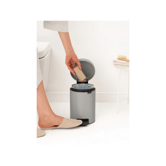 New Icon Pedaalemmer 3l Soft Grey Met Kunststof Binnenemmer