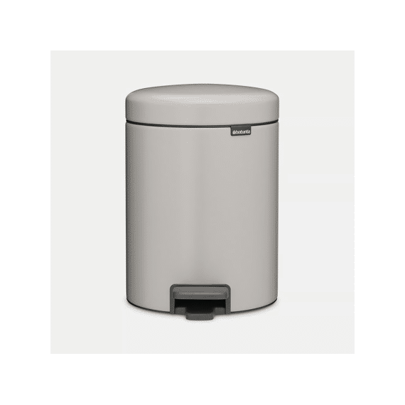 New Icon Pedaalemmer 5l Soft Grey Met Kunststof Binnenemmer