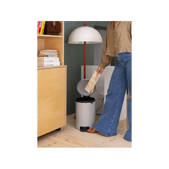 New Icon Pedaalemmer 20l Soft Grey Met Kunststof Binnenemmer