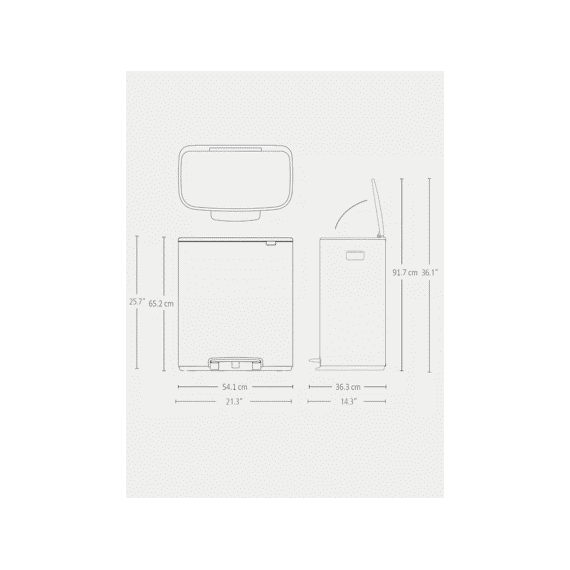 Bo Pedaalemmer 2x30l Met 2 Kunststof Binnenemmer Soft Grey