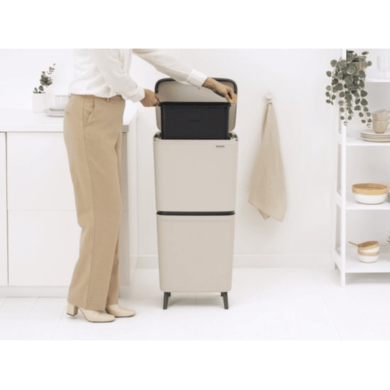Sortup Recycle Hi Afvalemmer 20 + 25 Liter Soft Beige