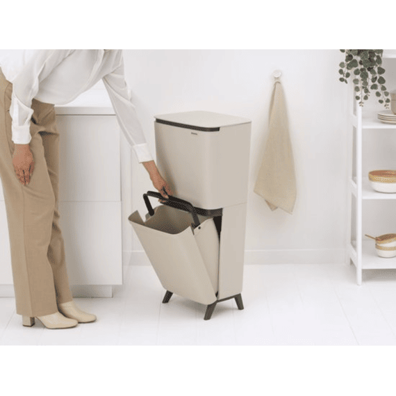 Sortup Recycle Hi Afvalemmer 20 + 25 Liter Soft Beige