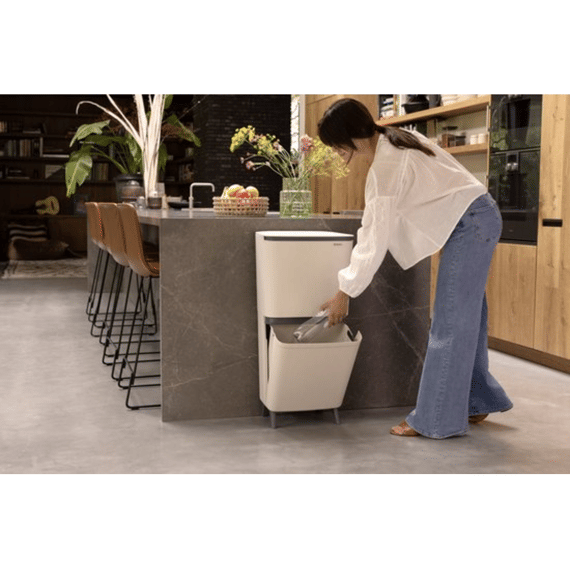 Sortup Recycle Hi Afvalemmer 20 + 25 Liter Soft Beige