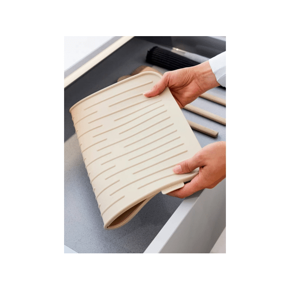 Sink Side Afdruipmat Siliconen 44x32cm Soft Beige
