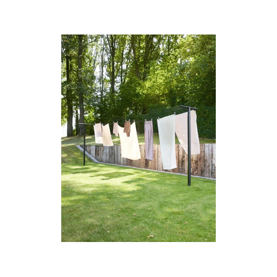 Hangout Waslijn Met Palen, 50 Meter Black