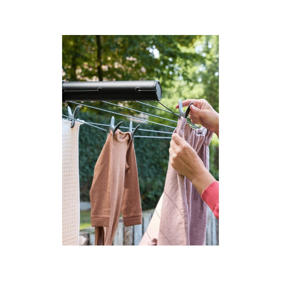 Hangout Waslijn Met Palen, 50 Meter Black