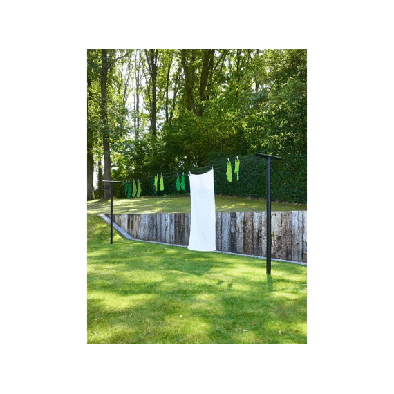 Hangout Waslijn Met Palen, 50 Meter Black