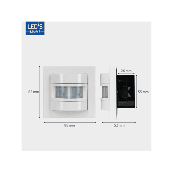 Led's Light Pir Beweginsssensor Flush-mounted 180° Wit