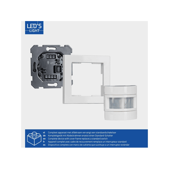 Led's Light Pir Beweginsssensor Flush-mounted 180° Wit