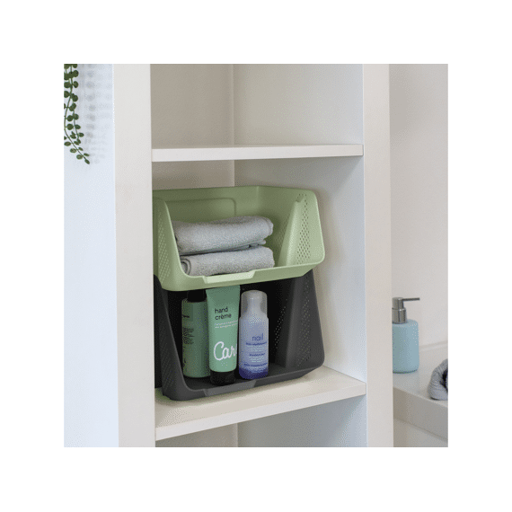 Sigma Home Stapelbare Box Set Van 2 S Groen 20 x 25 x 13 cm