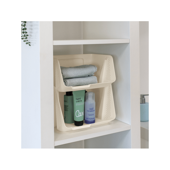 Sigma Home Stapelbare Box Set Van 2 S Beige 20 x 25 x 13 cm