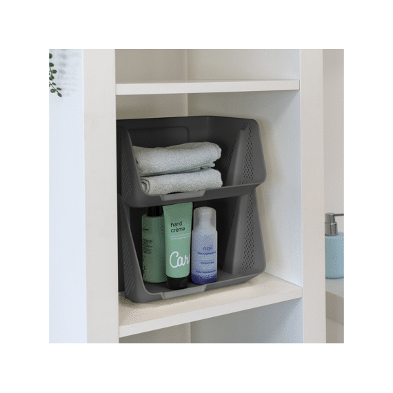 Sigma Home Stapelbare Box Set Van 2 M Antraciet 20 x 25 x 17,5 cm