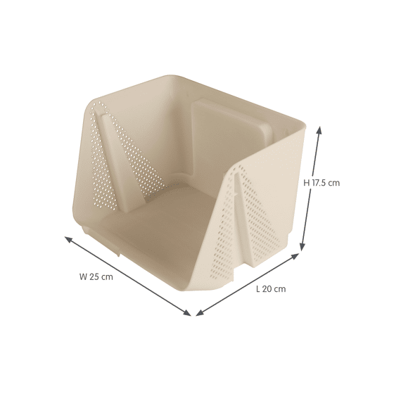 Sigma Home Stapelbare Box Set Van 2 M Beige 20 x 25 x 17,5 cm