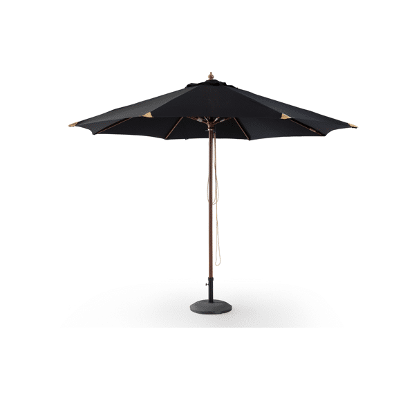 Houtstokparasol 3x3m Zwart