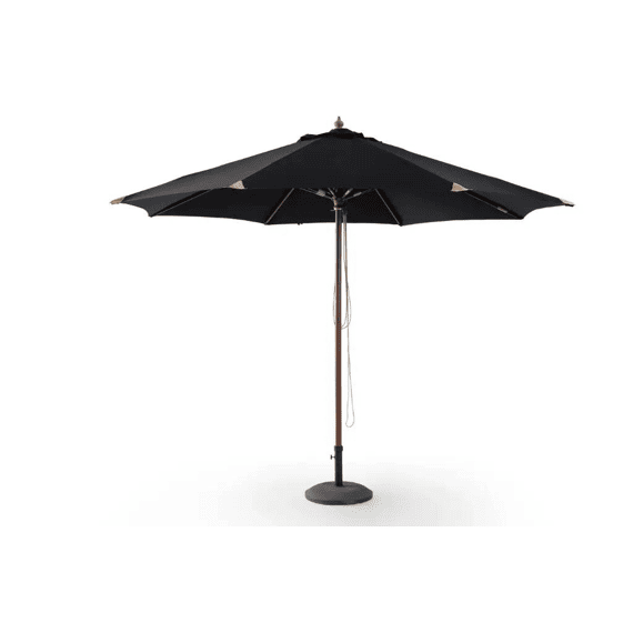 Houtstokparasol D350cm Zwart