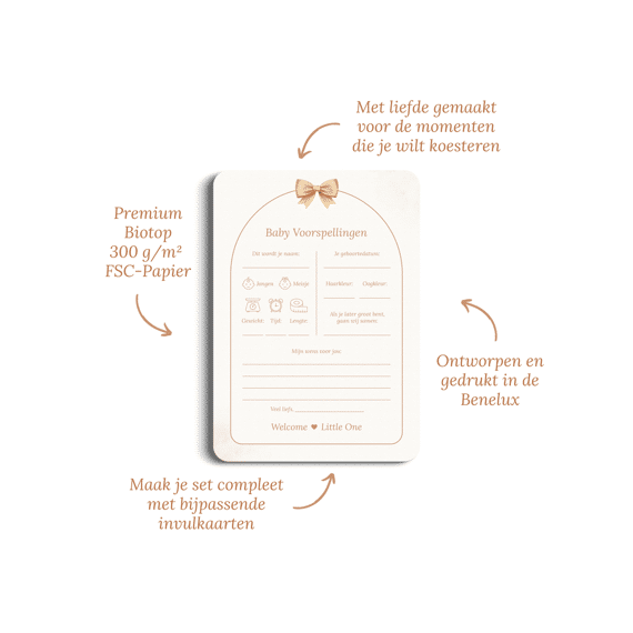 Studio Miron Baby Voorspellingen Boho Beige Met Beertje Set Van 10