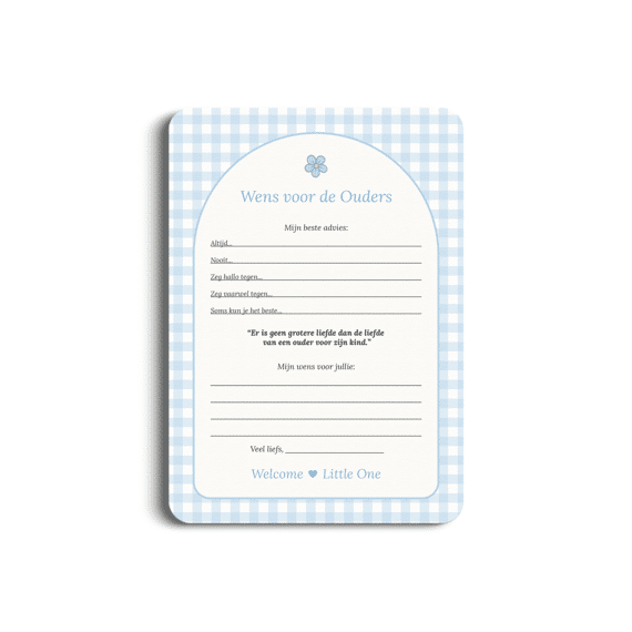 Studio Miron Wens Voor De Ouders Gingham Blauw Set Van 10