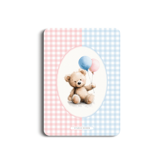 Studio Miron Wens Voor De Ouders Gingham Roze/blauw Set Van 10