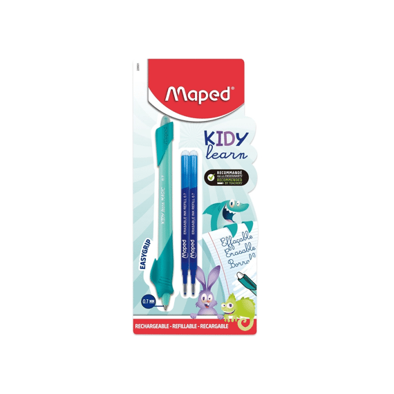 Maped Kidy Learn Oefenpen Assortiment Design Blauw Uitwisbaar Op Blister Met 2 Navullingen
