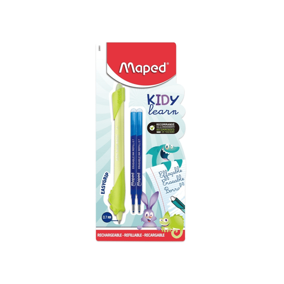 Maped Kidy Learn Oefenpen Assortiment Design Blauw Uitwisbaar Op Blister Met 2 Navullingen