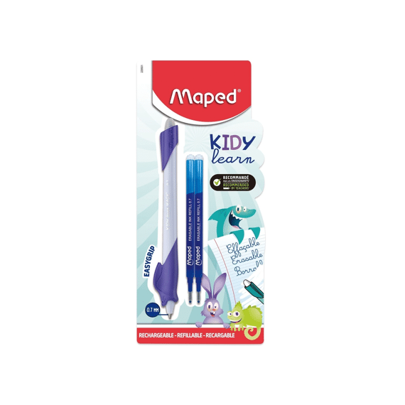 Maped Kidy Learn Oefenpen Assortiment Design Blauw Uitwisbaar Op Blister Met 2 Navullingen