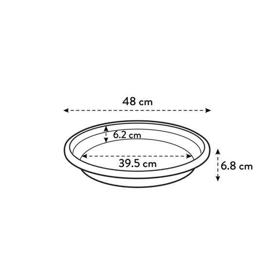Elho Universele Schotel Rond 48cm Paddenstoel Beige