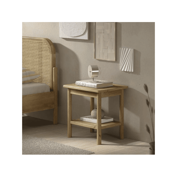 Vipack Olive Nachttafel Met Lade Rotan Eik