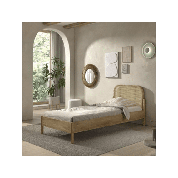 Vipack Olive Bed 90x200 Rotan Eik (incl.lattenbodem)