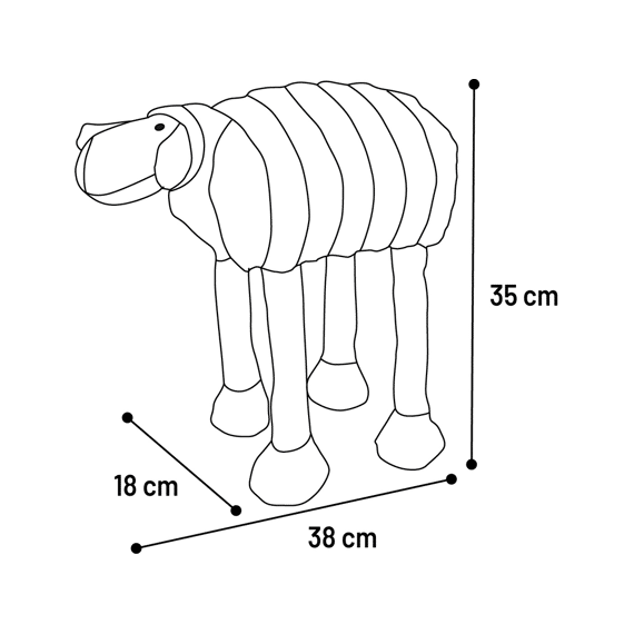 Speelgoed Ribola Schaap Liggend  Roze L 18x38x35cm