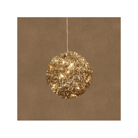 Bal Hangend Champagne Warm Wit 30 Led Battery Operated En Timer D22cm