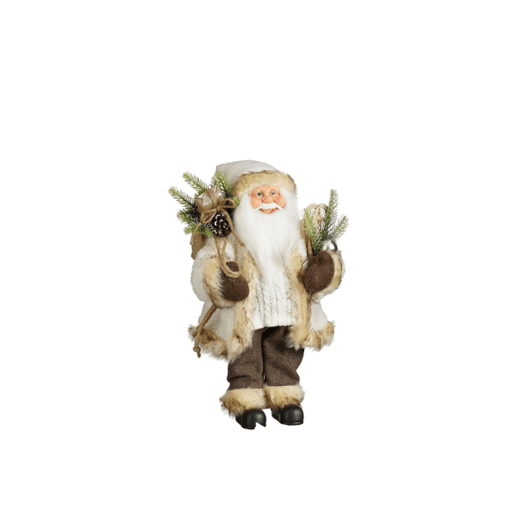 Mica Decoratie Kerstman Creme L25xb15xh40cm