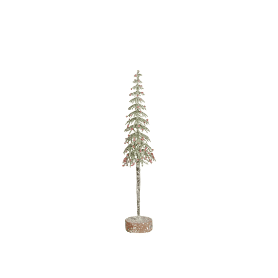Mica Decoratie Boom Groen Frosted H30xd6cm