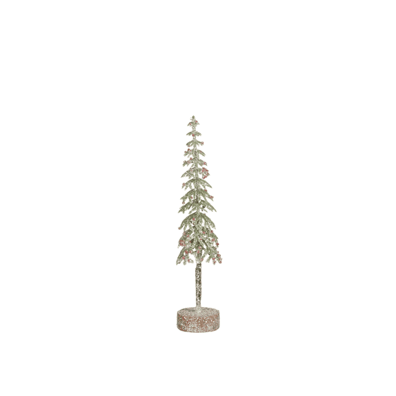 Mica Decoratie Boom Groen Frosted H26xd7cm