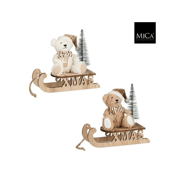 Mica Decoratie Beer Slee Fsc 100% L18xb7xh16,5cm 2ass.