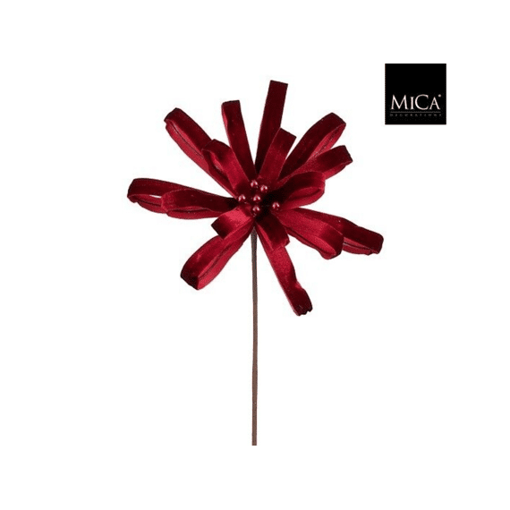 Mica Poinsettia Tak Bordeaux L45xb27xh8cm