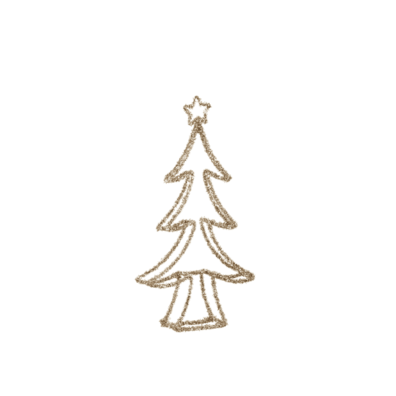 Mica Decoratie Boom Champagne L26xb6xh45cm