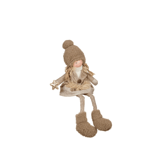 Mica Decoratie Meisje  Bruin L16xb12xh42cm