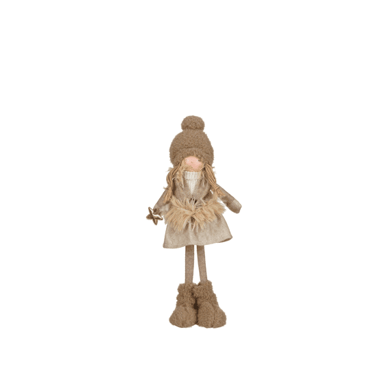 Mica Decoratie Meisje Bruin L16xb12xh40cm