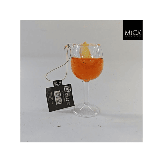 Mica Ornament Cocktail Oranje H11xd5cm