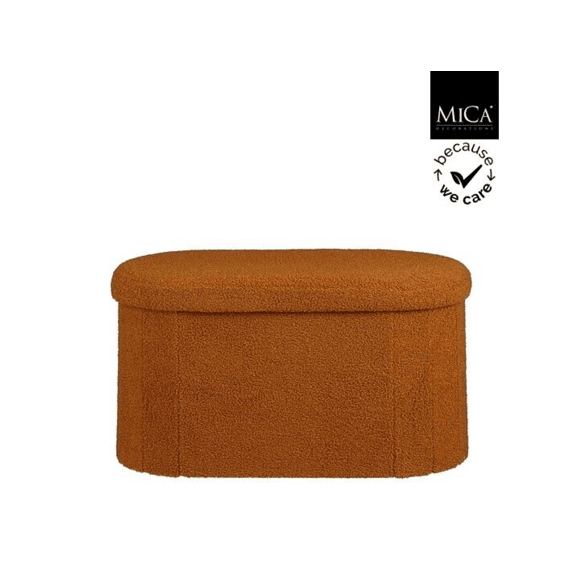 Mica Mauro Opbergdoos Opvouwbaar Ovaal Taupe Fsc 100% L71xb39xh39cm