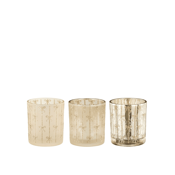 Mica Theelichthouder Goud H8xd7cm 3 Assortiment.