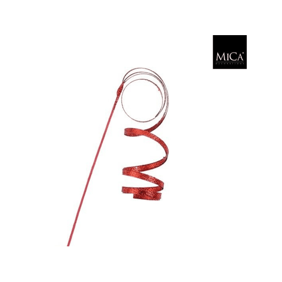 Mica Krul Tak Rood Glitter L48cm