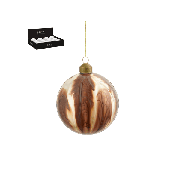 Mica Bal Glas Bruin Marble Finish D10cm