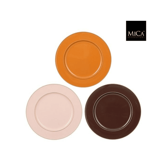 Mica Luso Decoratie Bord Recycled Plastic H2xd33cm 3ass.